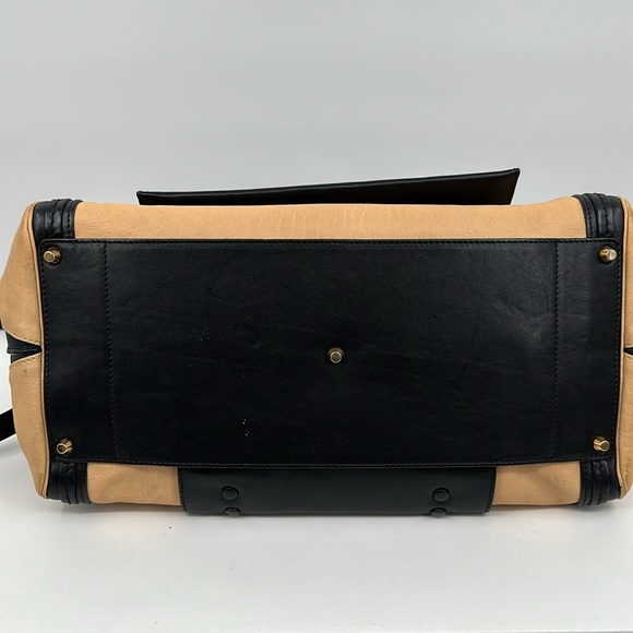 Authenticated Chloe 2 Way Alice Large Handbag - Tan/Black - Picture 9 of 16
